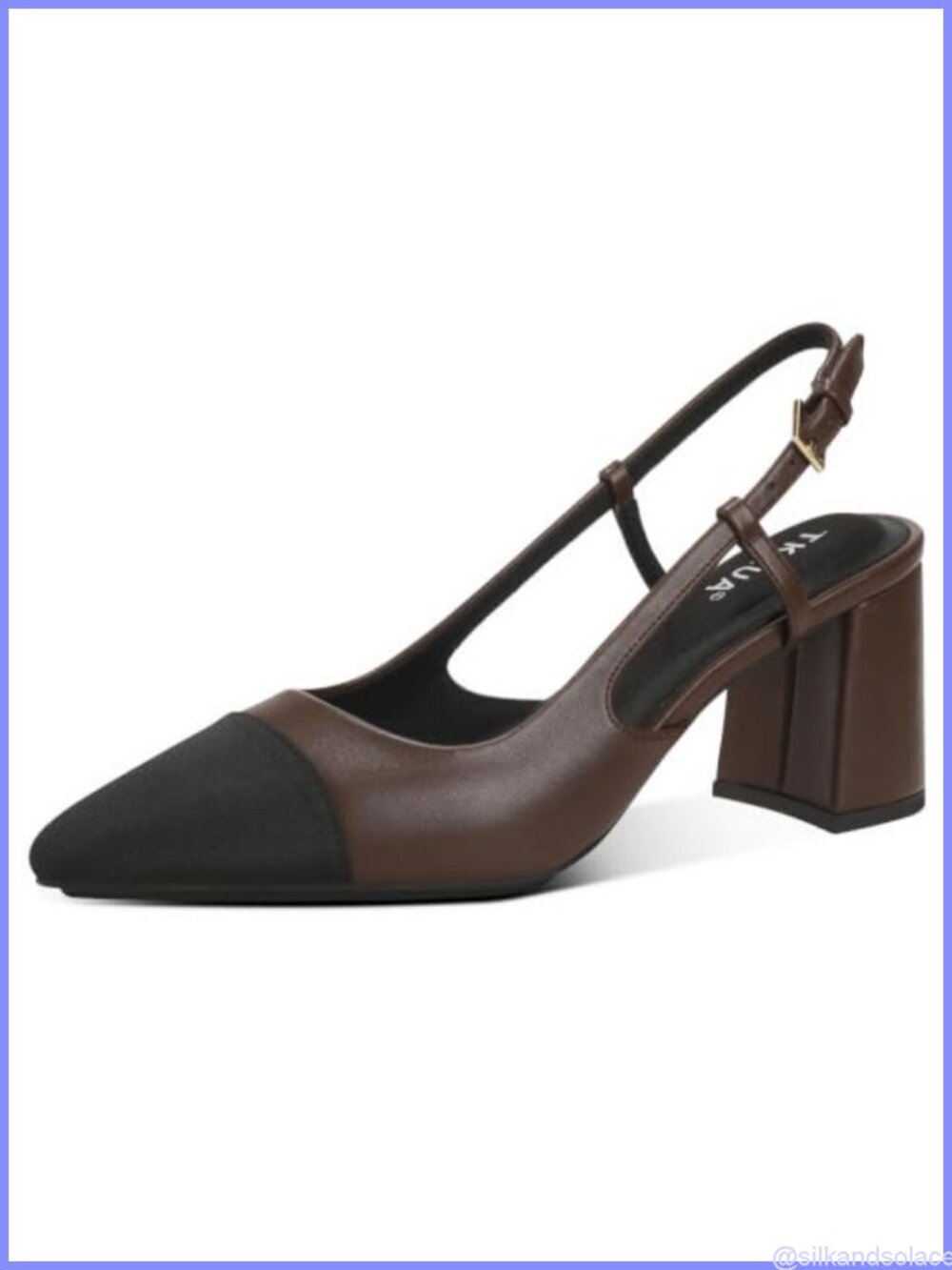 Women Slingback Cap Toe Block Heel Pumps Comfortable Business Work Shoes